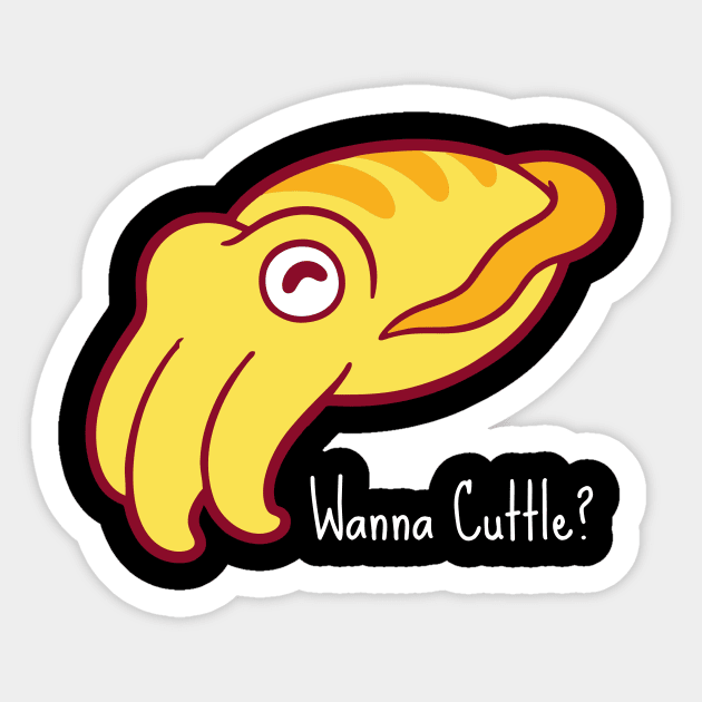 wanna cuttle white Sticker by Typography Dose